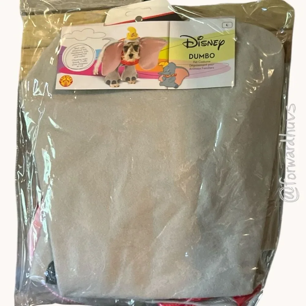 Rubie’s Dumbo Elephant Dog Costume Gray Pink Large Pet Costume Disney